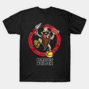 Funny Bearded Builder Design T-Shirt